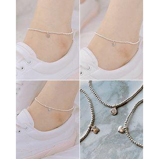925 Silver Bear / Smiley / Heart Ball-chain Anklet