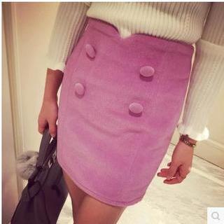 Double-breasted Pencil Skirt