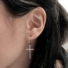 Mini Hoop Cross Earrings