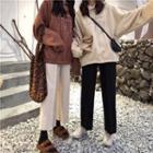 Long Sleeve Printed Hooded Pullover / Wide Leg Pants