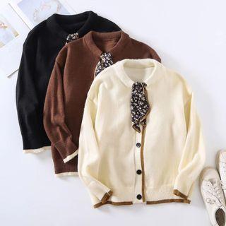 Floral Tie-neck Cardigan