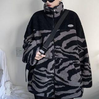 Print Fleece Zip-up Jacket