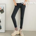 Plus Size Band-waist Fleece-lined Skinny Jeans