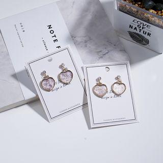 Rhinestone Velvet Heart Dangle Earring