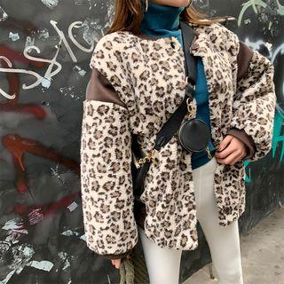 Contrast-trim Boxy Sherpa-fleece Jacket