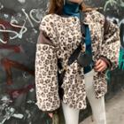 Contrast-trim Boxy Sherpa-fleece Jacket