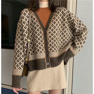 Jacquard Cardigan Sweater - One Size