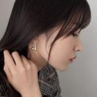 925 Sterling Silver Polished Dangle Earring 1 Pair - Long Bar Hook Earring - One Size