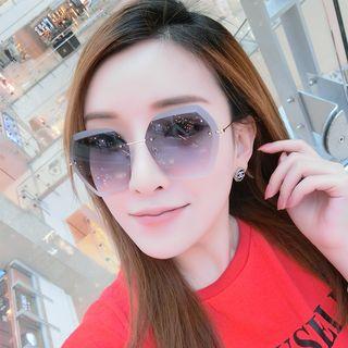 Rimless Geometric Sunglasses