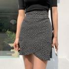 Ruffled Heart-dotted Mini Wrap Skirt