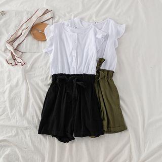 Flutter Sleeve Mock Two Piece Playsuit