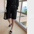 Wide-leg Bermuda Shorts Black - One Size