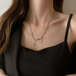 Bar Pendant Sterling Silver Necklace Xl0916 - 1 Pc - Silver - One Size