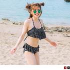 Dot Print Ruffled Bikini