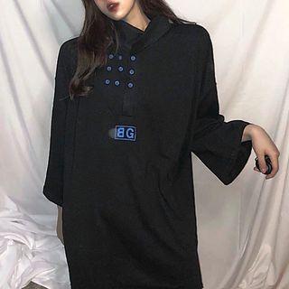 3/4-sleeve Turtleneck Dress