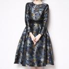 Flower Long-sleeve A-line Party Dress