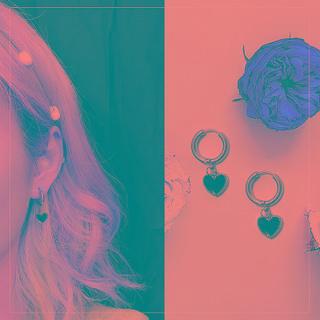 Stainless Steel Heart Dangle Hoop Earring