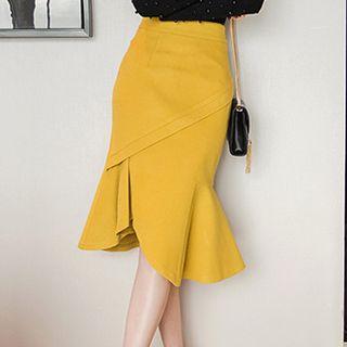 Plain Mermaid Midi Skirt