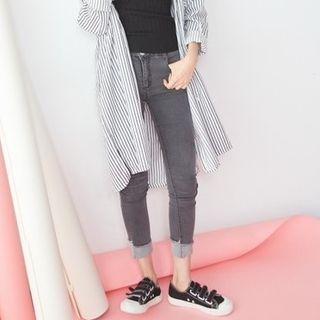 Fold-up Hem Skinny Jeans