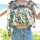 Pineapple Print Cropped Camisole Top