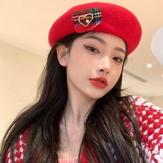 Plaid Patch Beret