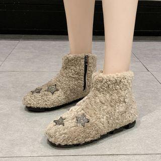 Star Studded Fleece Short Boots