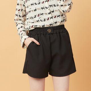 Wide Leg Shorts Black - One Size