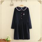 Ice-cream Embroidered Pleated Dress