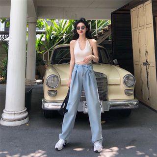 Halter Top / Wide Leg Jeans