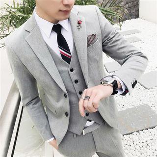 Set: Slim Fit Blazer + Dress Pants + Vest