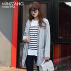 Contrast-piping V-neck Cardigan