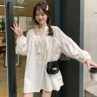 Tassel Long-sleeve A-line Dress As Shown In Figure - One Size