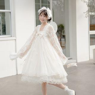 Long-sleeve Top / Sleeveless Dress / Hair Band / Brooch