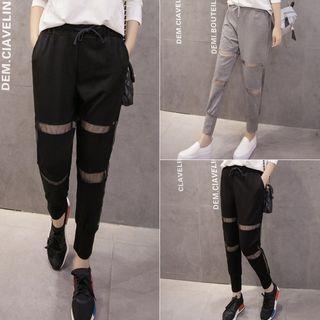 Mesh Insert Harem Pants