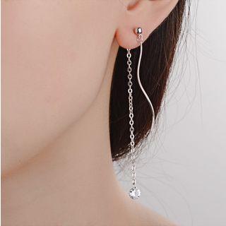 Rhinestone Swirl Dangle Earring 1 Pair - As Shown In Figure - One Size