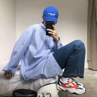 Applique Striped Loose Fit Shirt