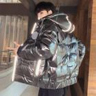 Reflective Glitter Hooded Padded Coat