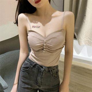 Frill Button Detail Camisole Top