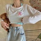 Long-sleeve Bow Cropped T-shirt / Tank Top