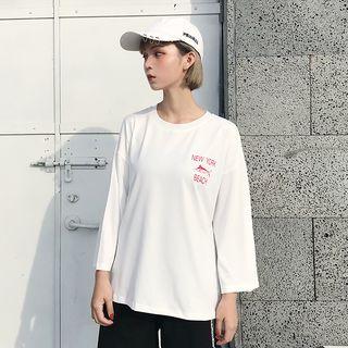 Long-sleeve Shark Print T-shirt