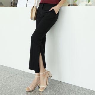 Slit-side Semi Boot-cut Dress Pants