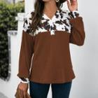 Color-block Long-sleeve Knit T-shirt