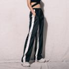 Colorblock Wide-leg Satin Pants