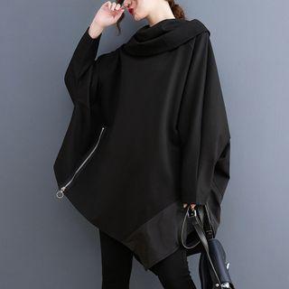 Irregular Sweatshirt Black - One Size