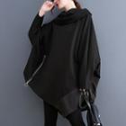 Irregular Sweatshirt Black - One Size