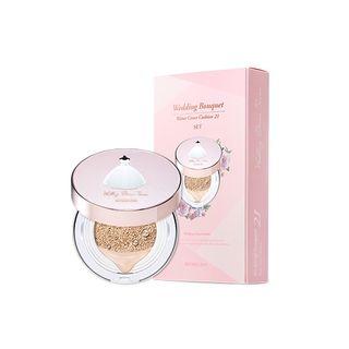 Merbliss - Wedding Bouquet Water Cover Cushion Spf50+ Pa+++ With Refill #21 Light Beige 12g X 2pcs
