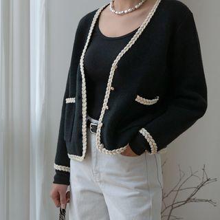 Braided -trim Knit Jacket
