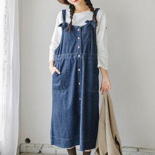 Button-down Denim Long Jumper Dress