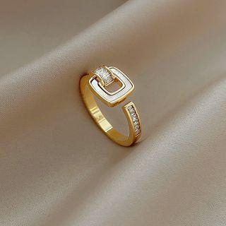 Rhinestone Shell Alloy Open Ring Ring - Gold - One Size