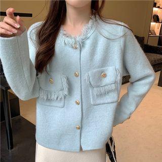 Tasseled Trim Button-up Jacket